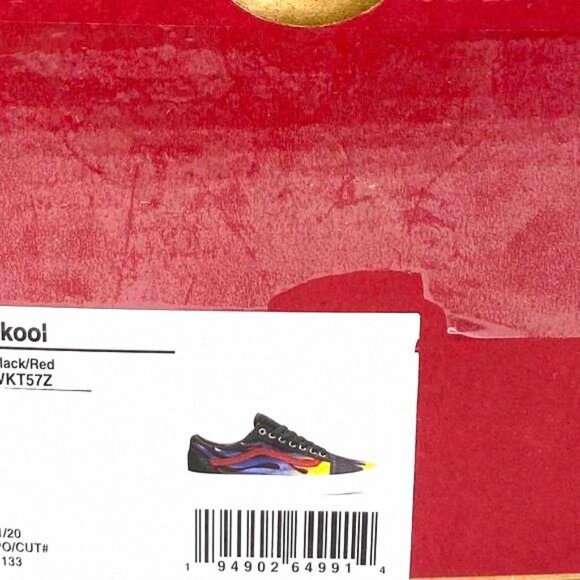 VANS Old Skool Racer Black Red Women Low Top VN0A3WKT57Z Sneakers Canvas Leather - Picture 10 of 11